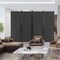 Costway 4-Panel Folding Room Divider 6FT Rolling Privacy Screen with Lockable Wheels Black/Brown/Grey/White